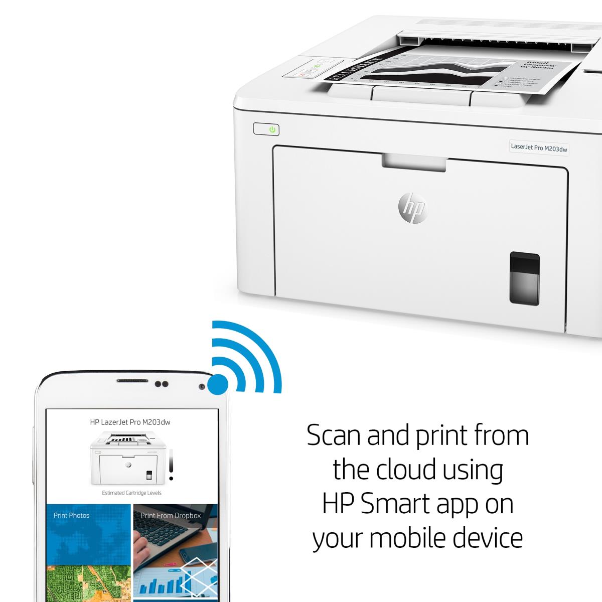 LaserJet Pro M203dw - Printer - Laser - A4 - USB / Ethernet / Wi-Fi
