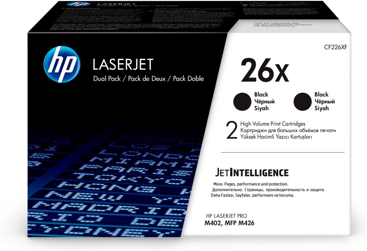 Toner Cartridge - No 26X - 9k Pages - Black - Dual Pack