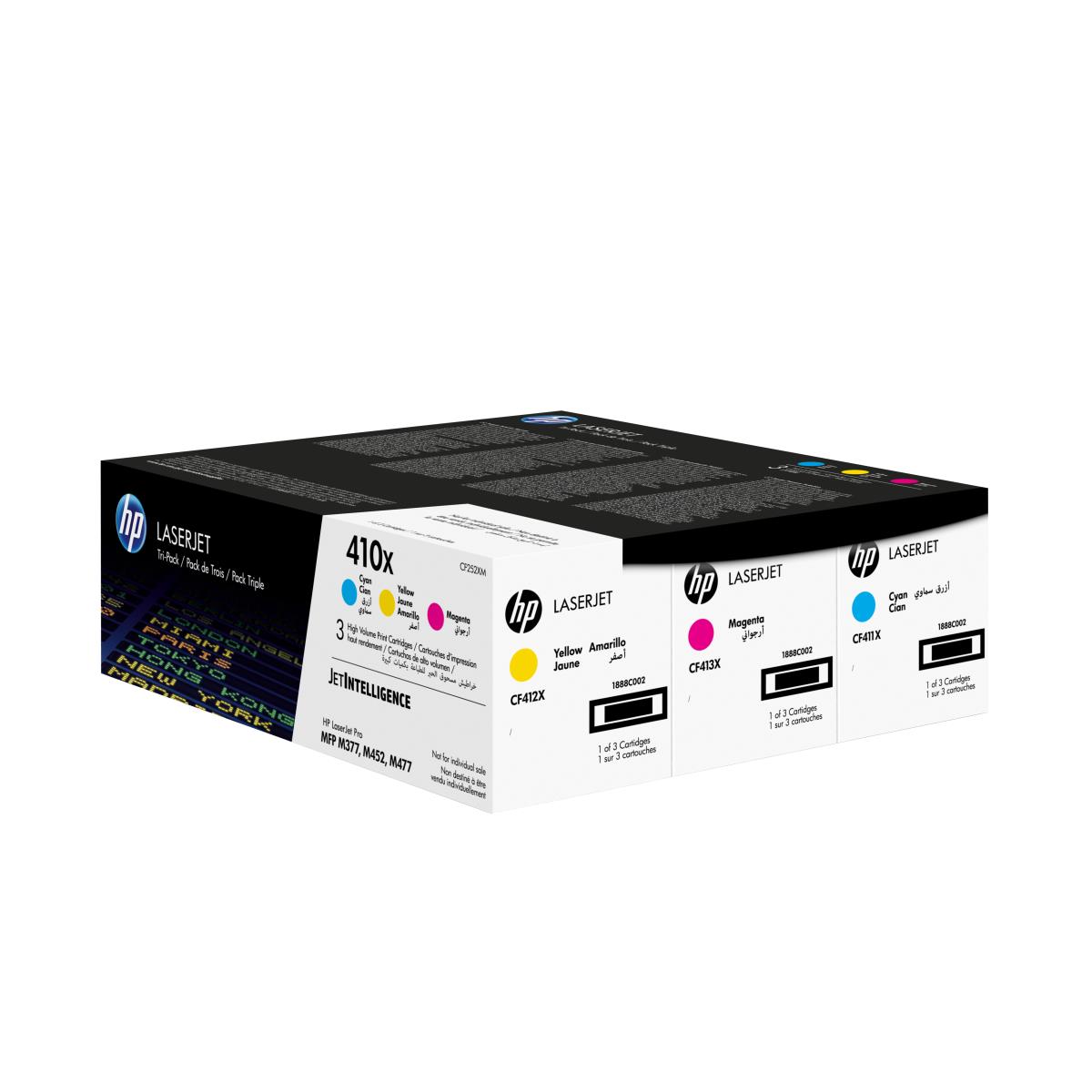 Toner Cartridge - No 410X - CMY - Triple Pack