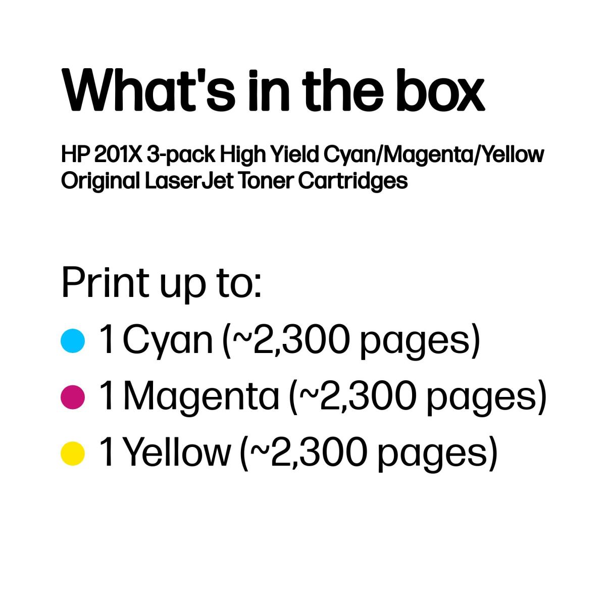 Toner Cartridge - No 201X - CMY - Triple Pack