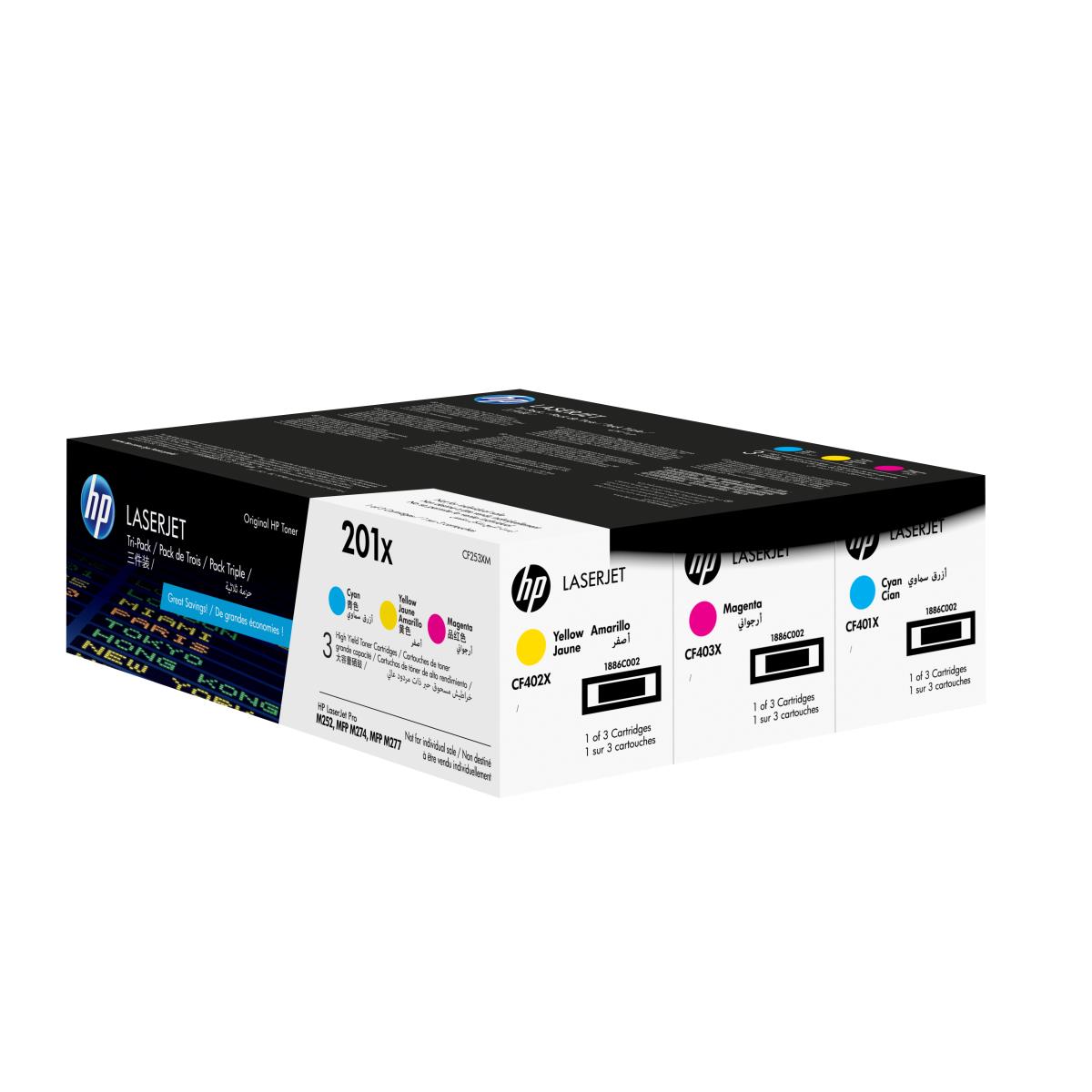 Toner Cartridge - No 201X - CMY - Triple Pack