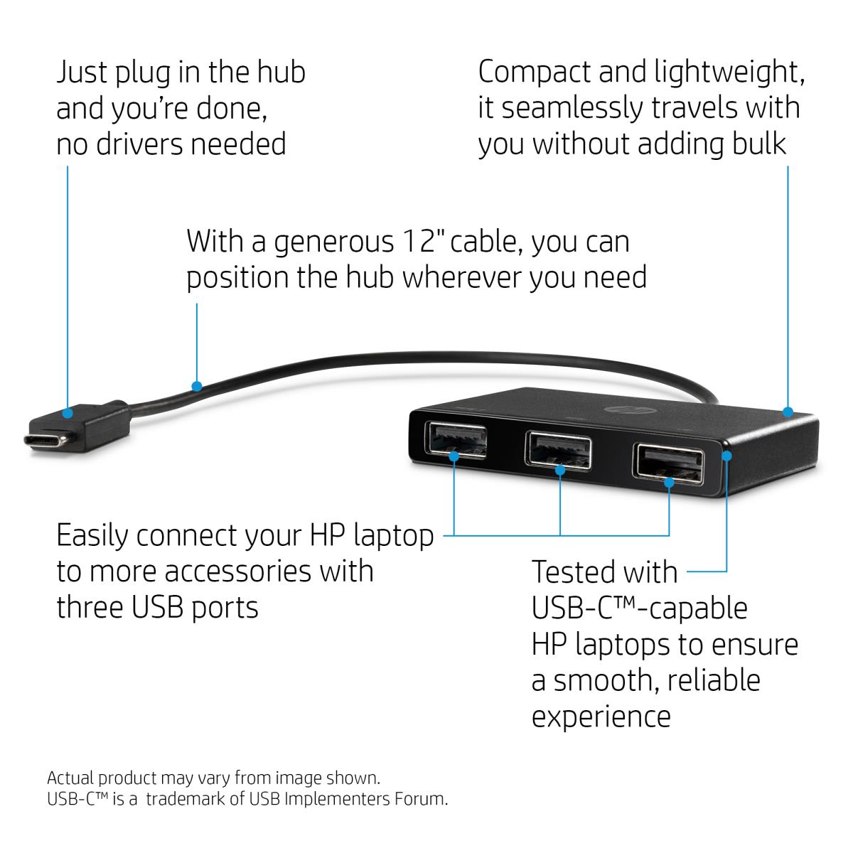 USB-C to USB-A Hub (Z6A00AA)