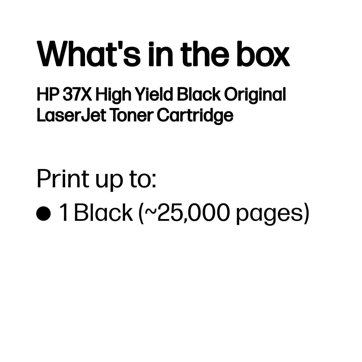 Toner Cartridge - NO 37X - High Yield - 25k Pages - Black