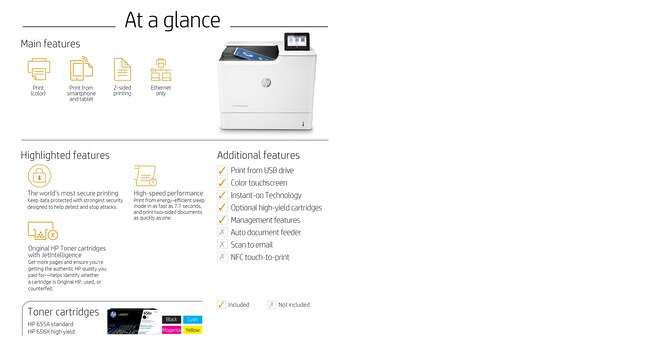 LaserJet Enterprise M653dn - Color Printer - Laser - A4 - USB / Ethernet
