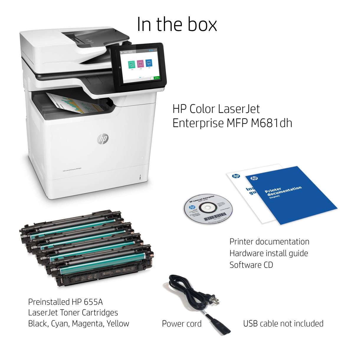 LaserJet Enterprise M681dh - Color Multifunction Printer - Laser - A4 - USB / Ethernet