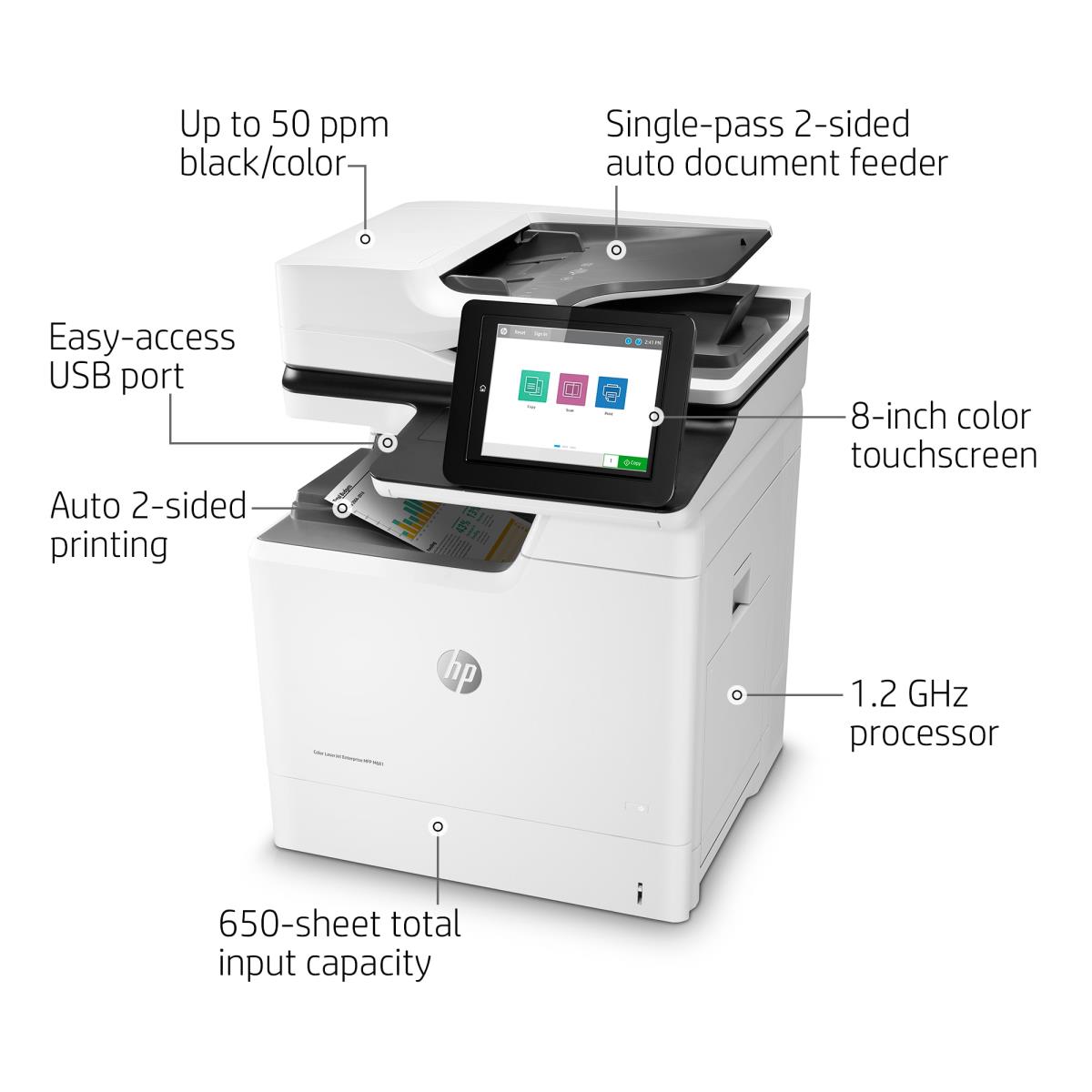 LaserJet Enterprise M681dh - Color Multifunction Printer - Laser - A4 - USB / Ethernet