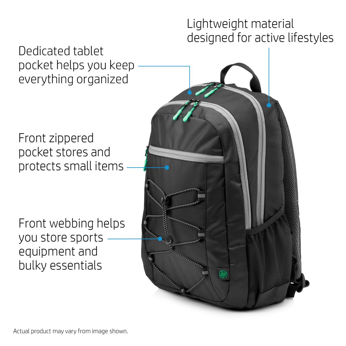 Active - 15.6in Notebook Backpack - Black/Mint Green