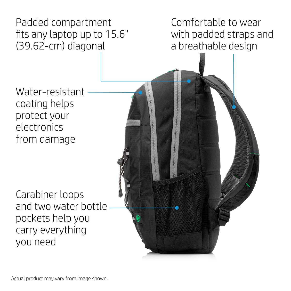 Active - 15.6in Notebook Backpack - Black/Mint Green