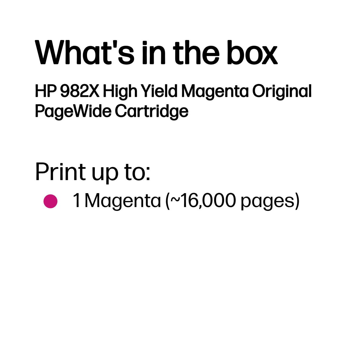 Ink Cartridge - No 982X PageWide - High Yield -16k Pages - Magenta