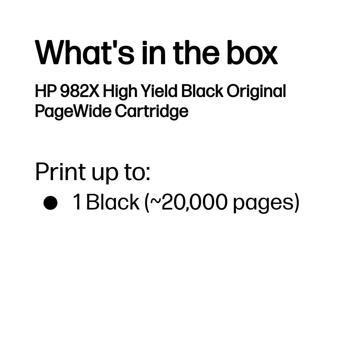Ink Cartridge - No 982X PageWide - High Yield -20k Pages - Black