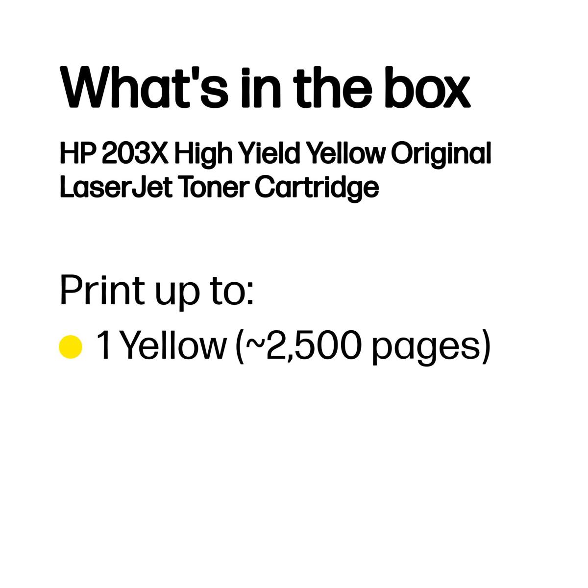 Toner Cartridge - No 203X - 2.5k Pages - Yellow