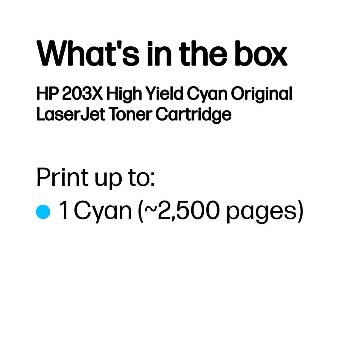Toner Cartridge - No 203X - 2.5k Pages - Cyan