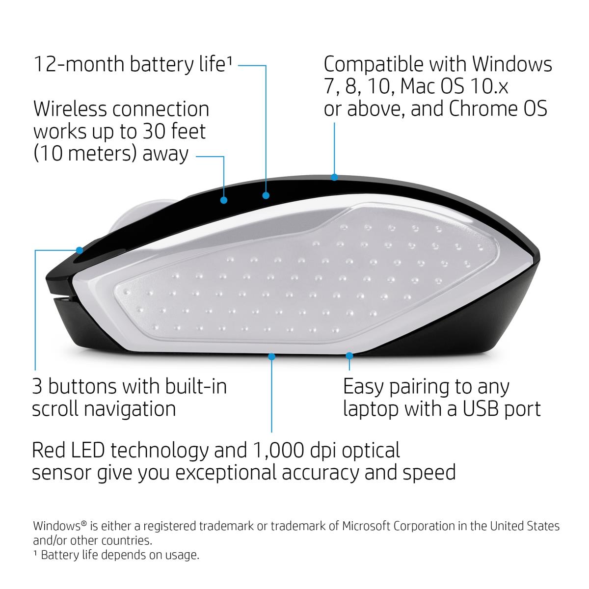 Wireless Mouse - 200 - Pike Silver
