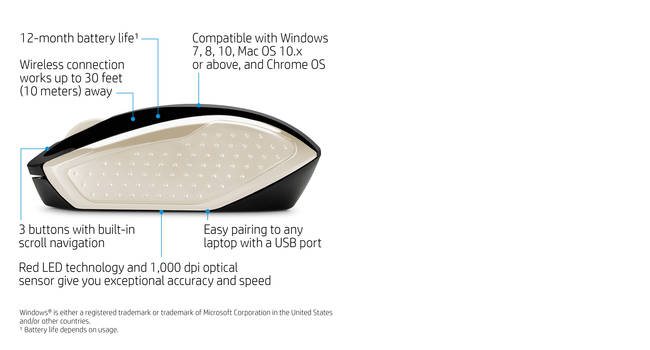 Wireless Mouse - 200 - Silk Gold