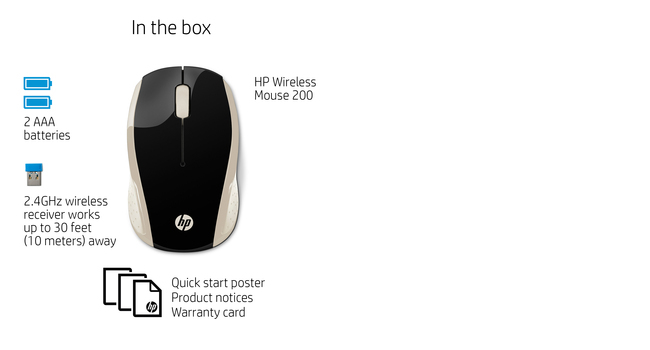 Wireless Mouse - 200 - Silk Gold