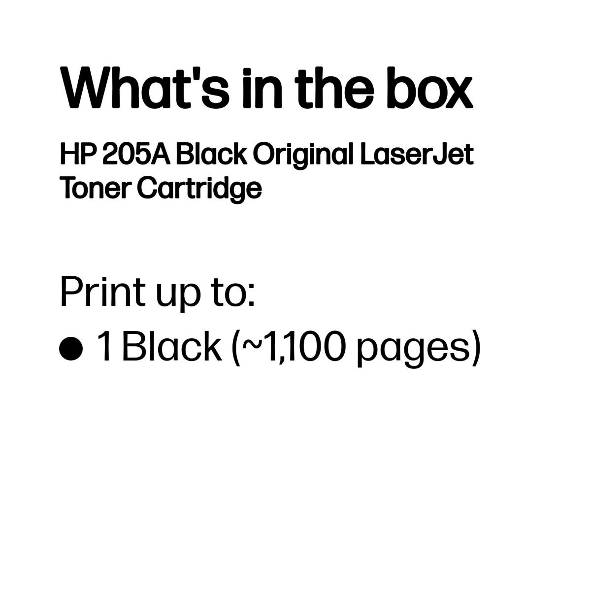 Toner Cartridge - No 205A - 1.1k Pages - Black