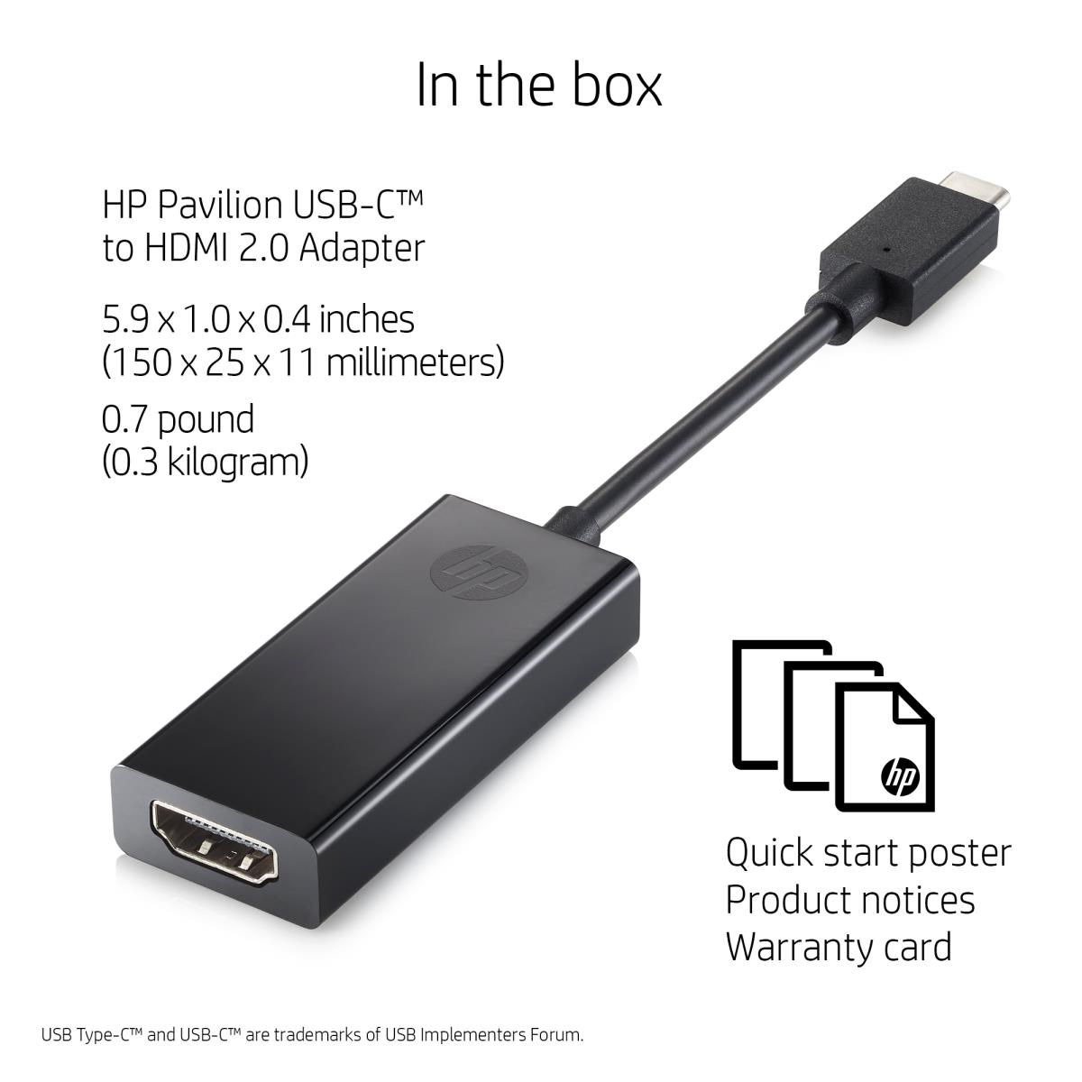 Pavilion USB-C to HDMI 2.0 Adapter (2PC54AA)
