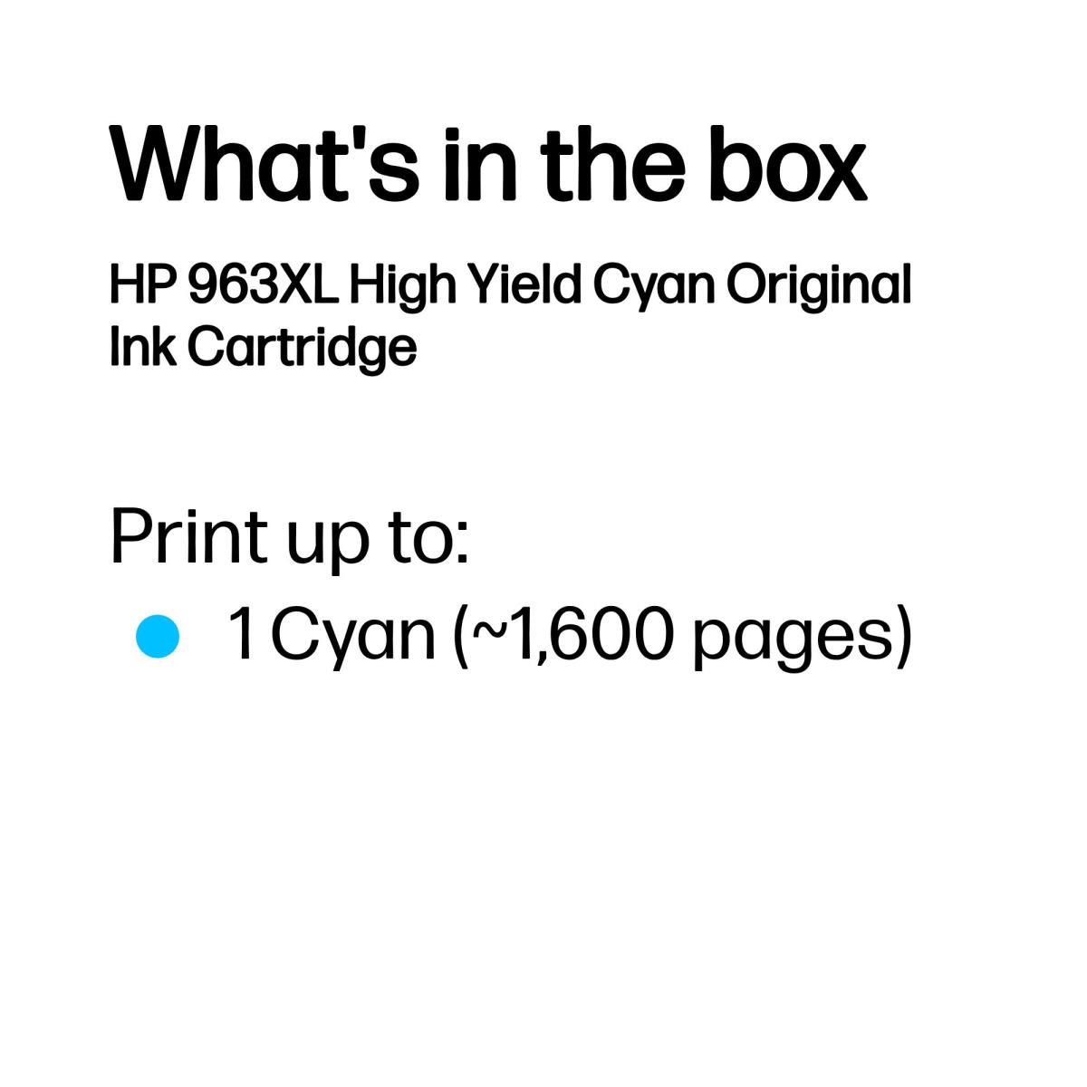 Ink Cartridge - No 963xl - 1.6k Pages - Cyan