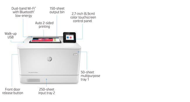 LaserJet Pro M454dw - Color Printer - Laser - A4 - USB / Ethernet /Wi-Fi