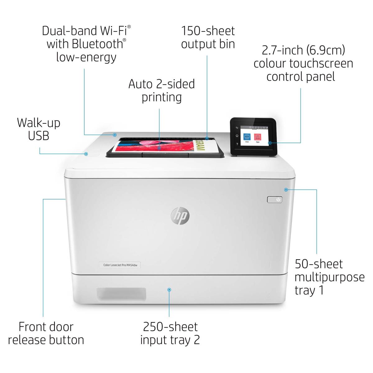 LaserJet Pro M454dw - Color Printer - Laser - A4 - USB / Ethernet /Wi-Fi