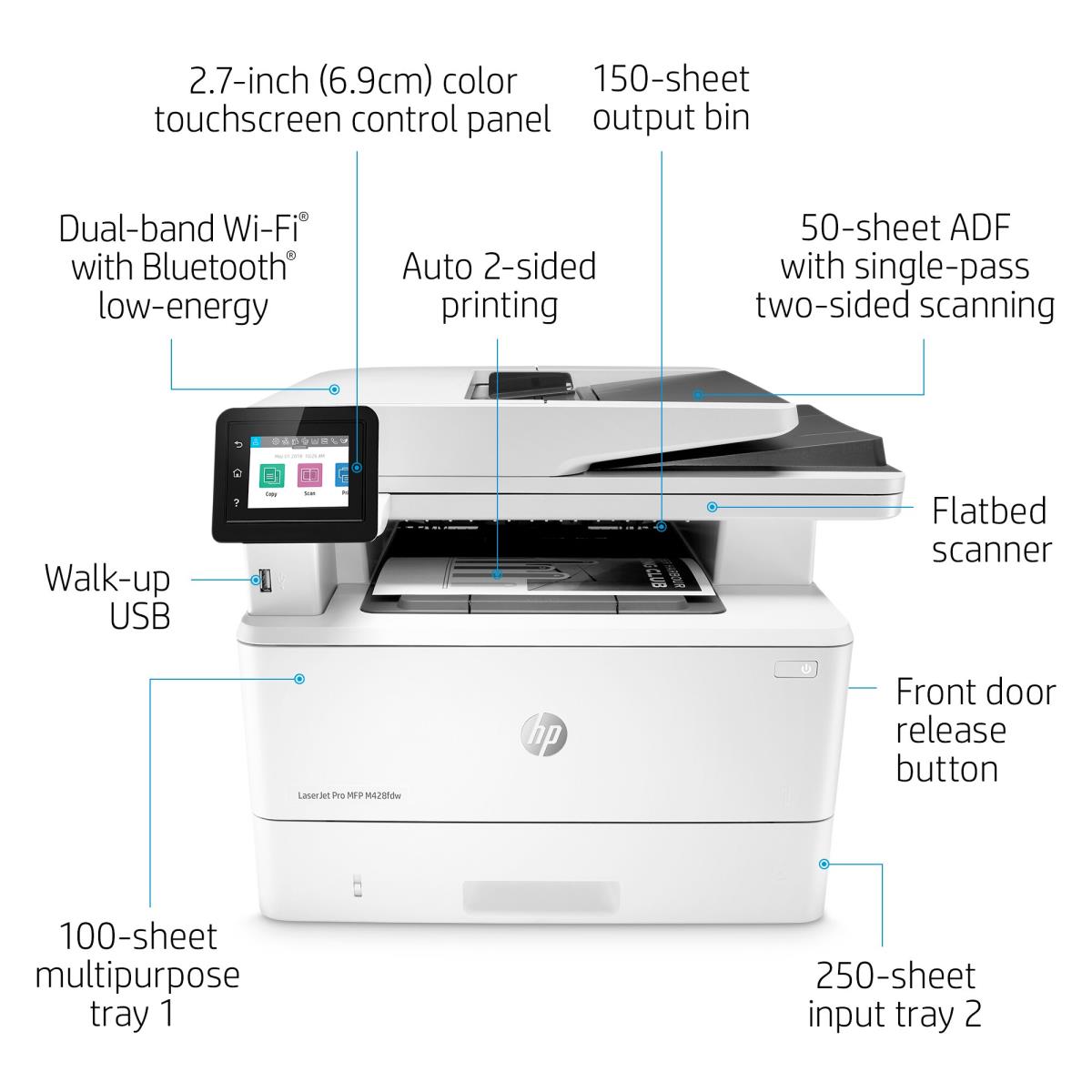 LaserJet Pro M428fdw - Multifunction Printer - Laser - A4 - USB / Ethernet / Wi-Fi