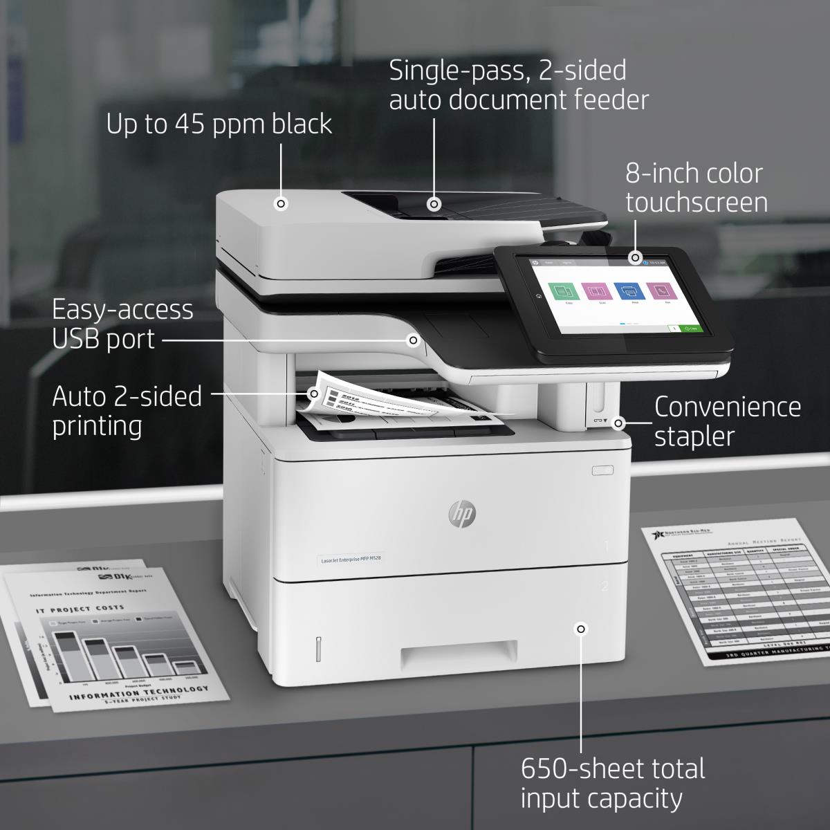 LaserJet Enterprise M528f - Multifunction Printer - Laser - A4 - USB / Ethernet