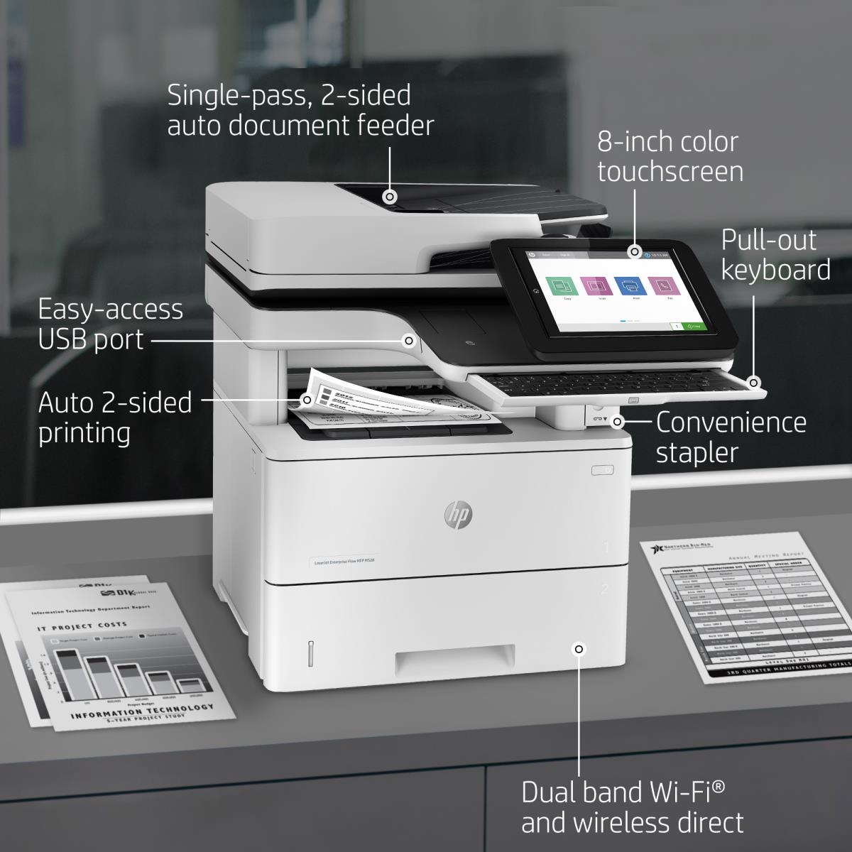 LaserJet Enterprise Flow M528z - Multifunction Printer - Laser - A4 - USB / Ethernet