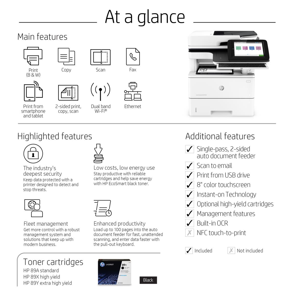 LaserJet Enterprise Flow M528z - Multifunction Printer - Laser - A4 - USB / Ethernet