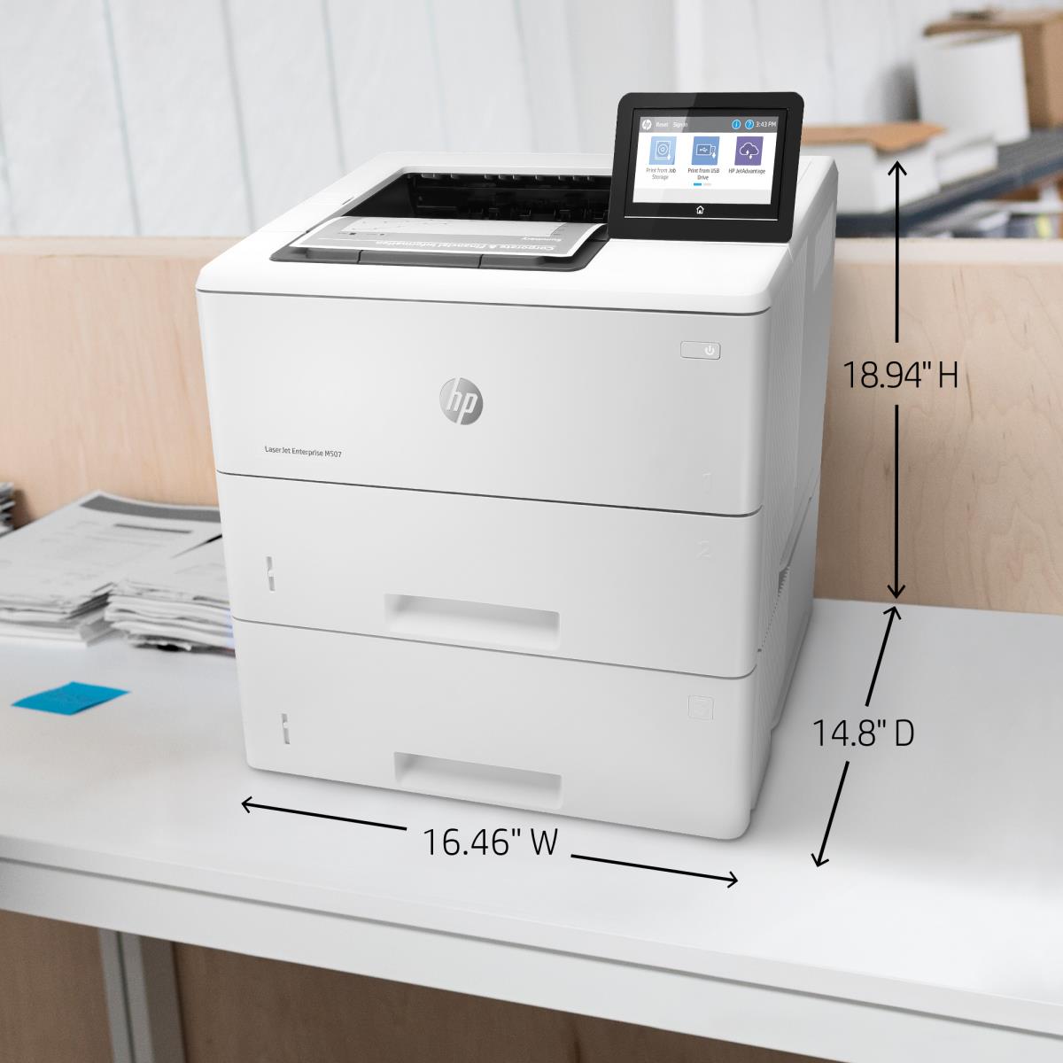 LaserJet Enterprise M507x - Printer - Laser - A4 - USB / Ethernet / Wi-Fi