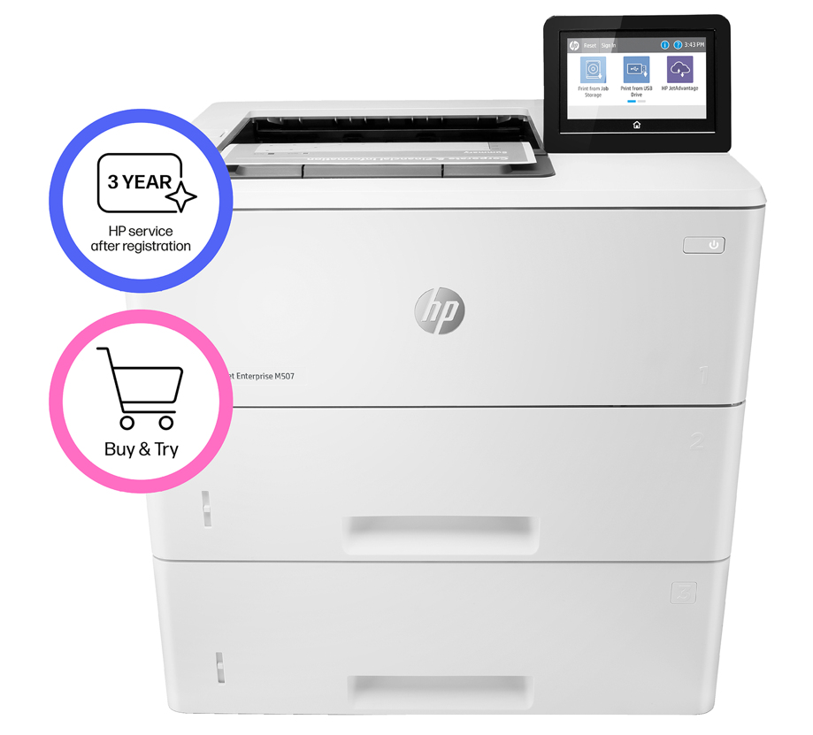 LaserJet Enterprise M507x - Printer - Laser - A4 - USB / Ethernet / Wi-Fi