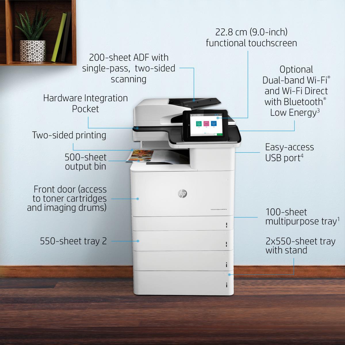 LaserJet Enterprise M776dn - Color Multifunction Printer - Laser - A3 - USB / Ethernet