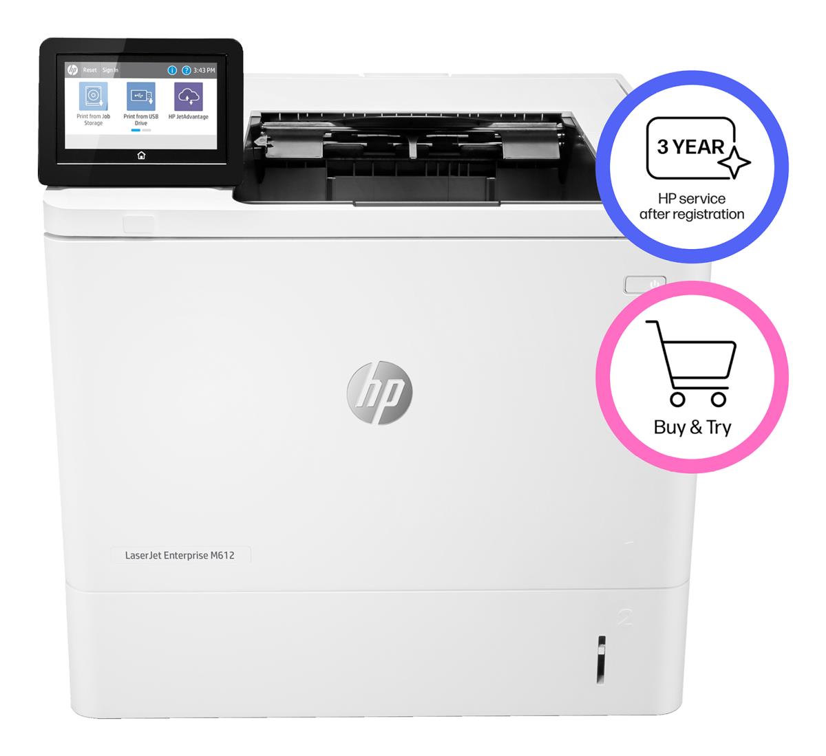 LaserJet Enterprise M612dn - Printer - Laser - A4 - USB / Ethernet