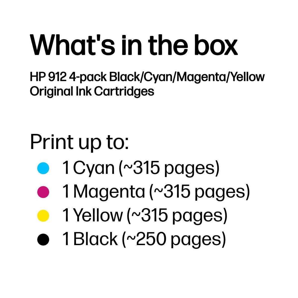 Ink Cartridge - No 912 - CMYK - 4 Pack