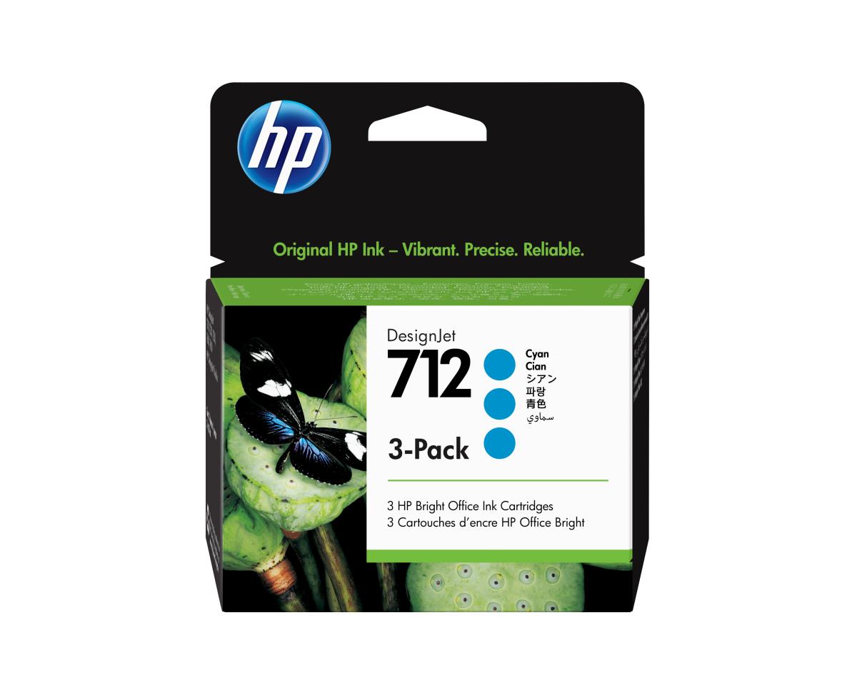 Ink Cartridge - No 712 - 29ml - Cyan - 3 Pack