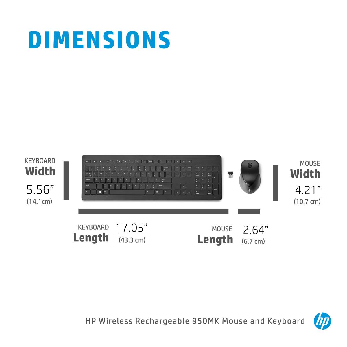 Wireless Rechargeable 950MK Keyboard and Mouse - Qwerty int'l