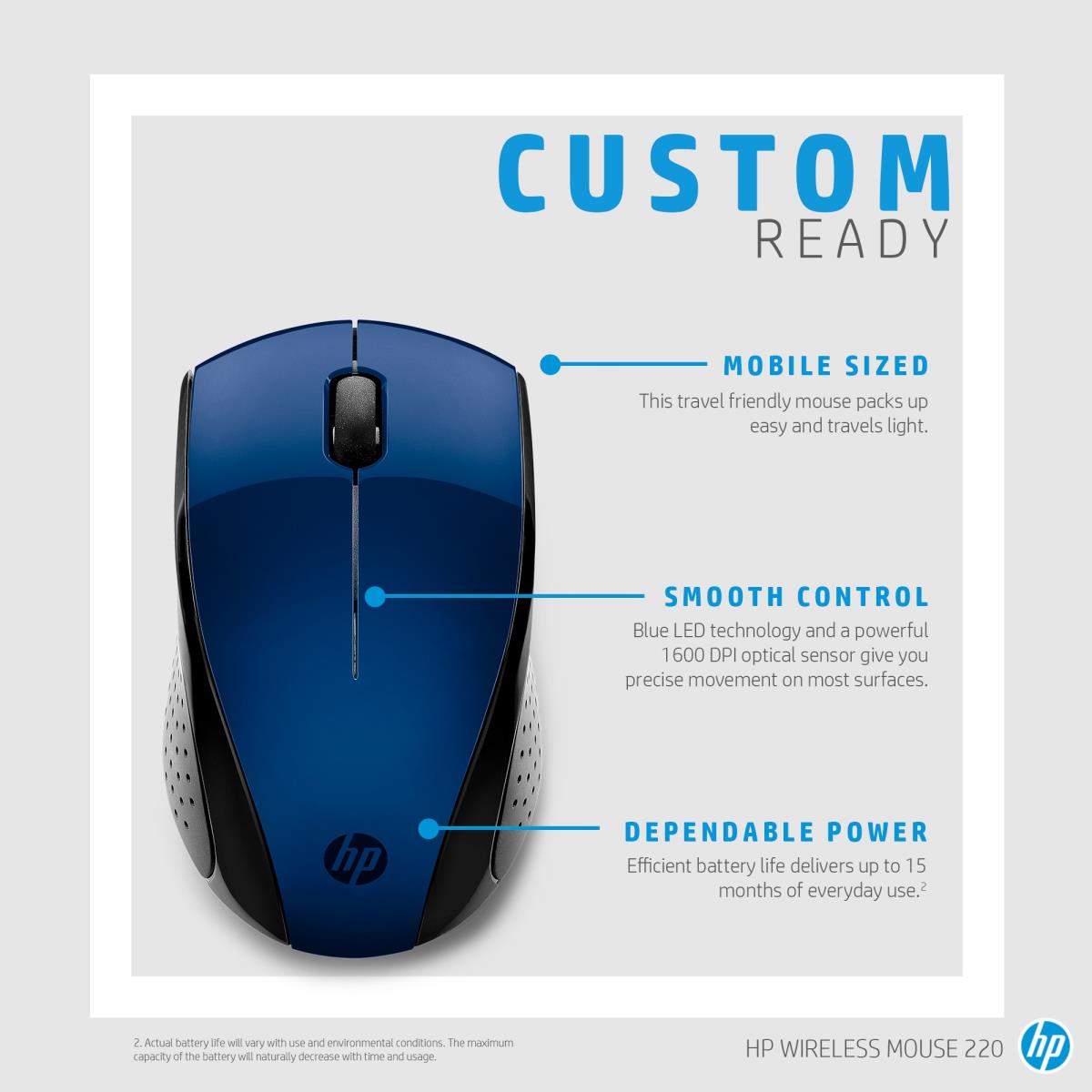 Wireless Mouse - 220 - Lumiere Blue