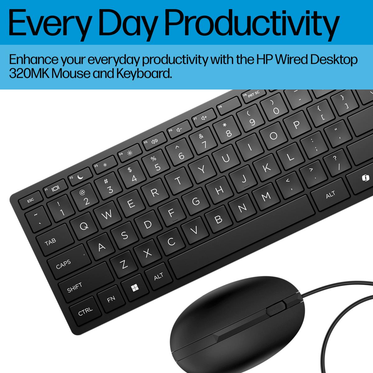 Wired Desktop 320MK Keyboard and Mouse - Azerty Belgian