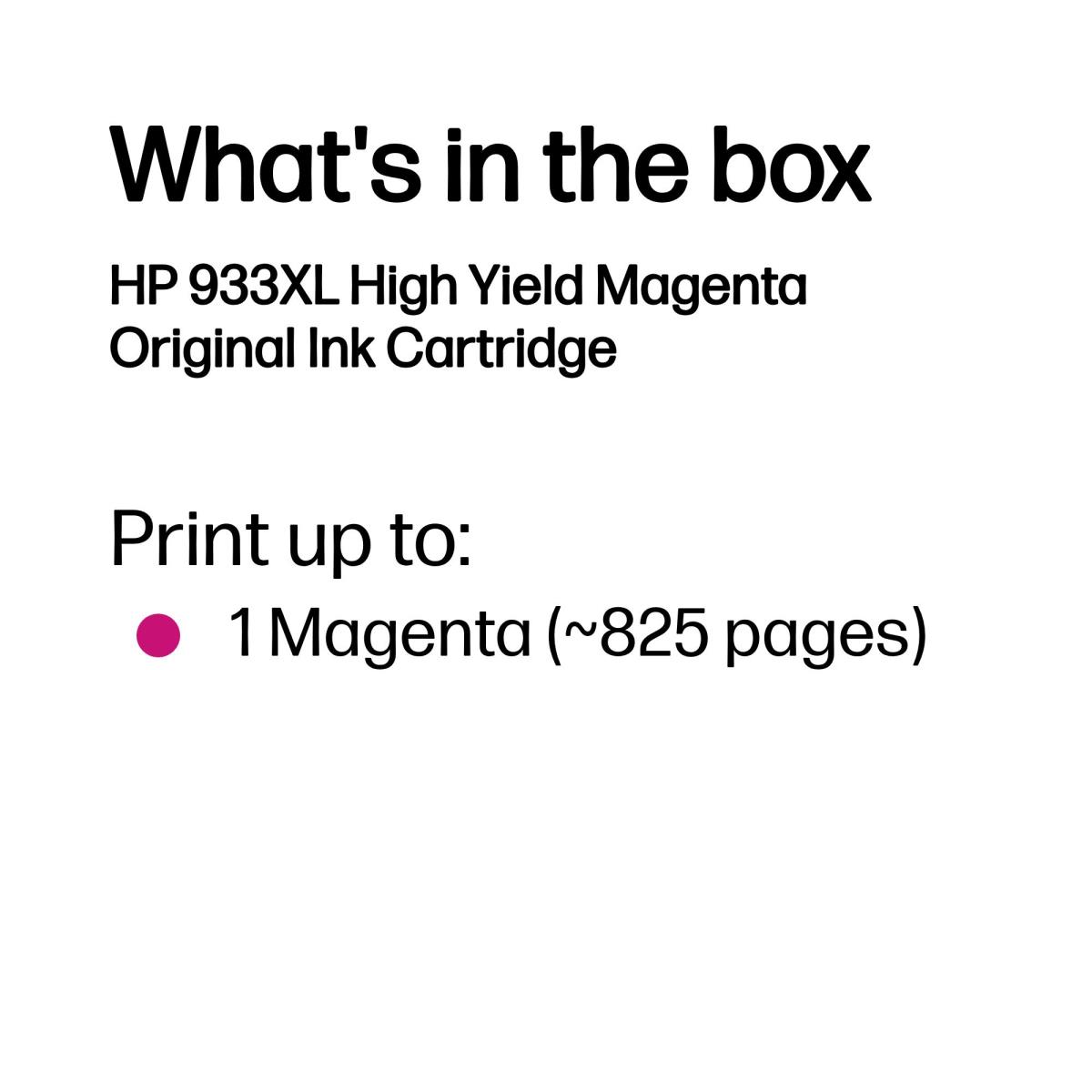 Ink Cartridge - No 933xl - 825 Pages - Magenta
