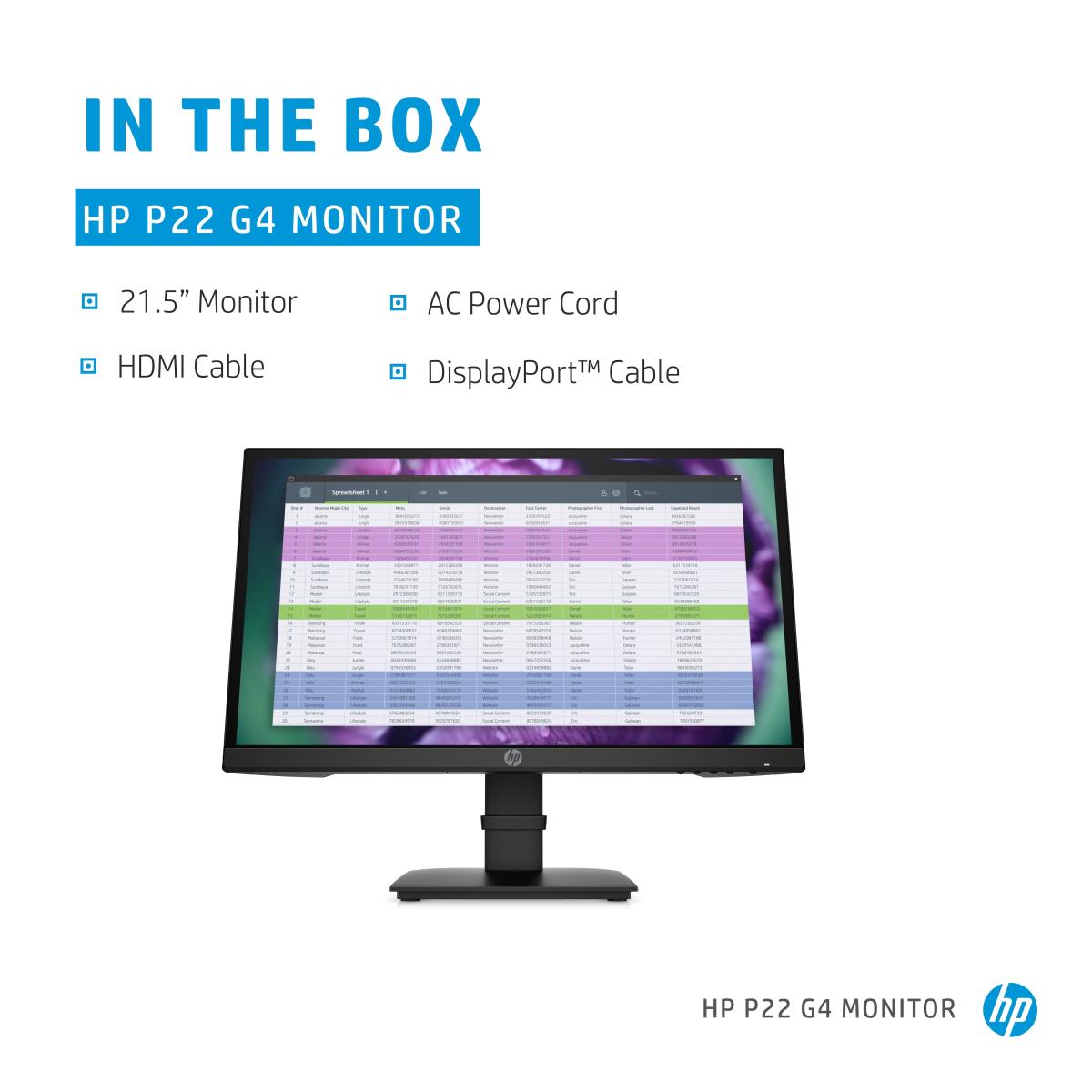 Desktop Monitor - P22 G4 - 22in - 1920x1080 (FHD) - IPS