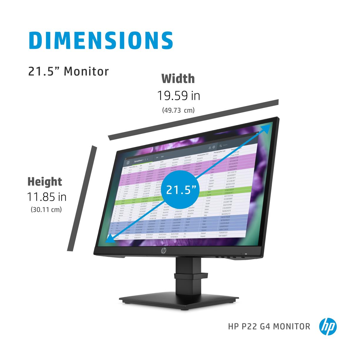 Desktop Monitor - P22 G4 - 22in - 1920x1080 (FHD) - IPS
