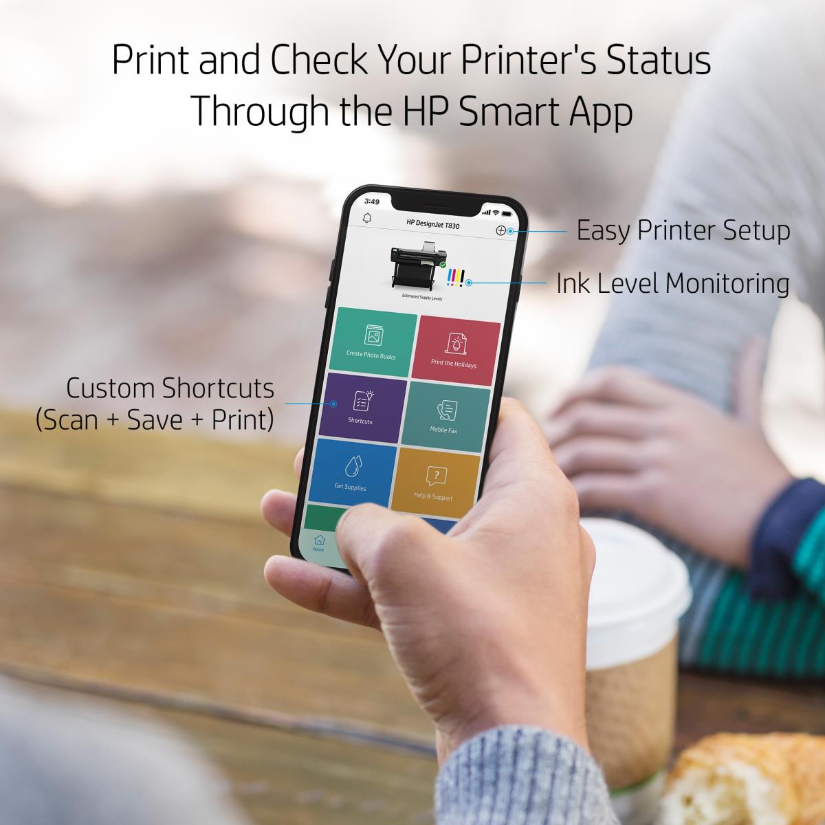 DesignJet T830 - Color Multifunction Printer - Inkjet - 24in - Ethernet / Wi-Fi