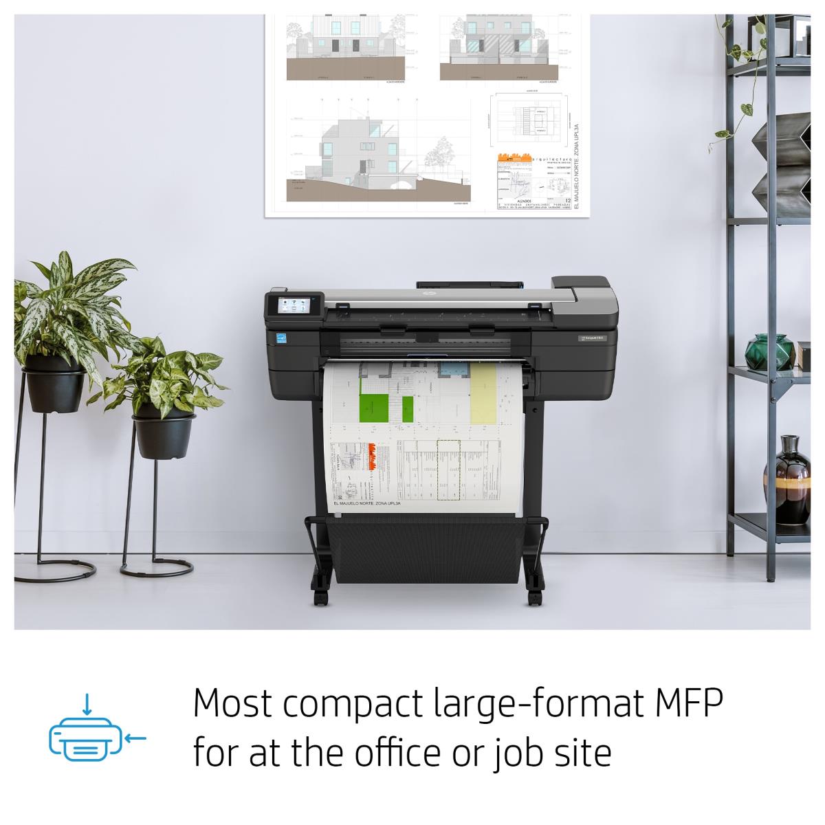 DesignJet T830 - Color Multifunction Printer - Inkjet - 24in - Ethernet / Wi-Fi