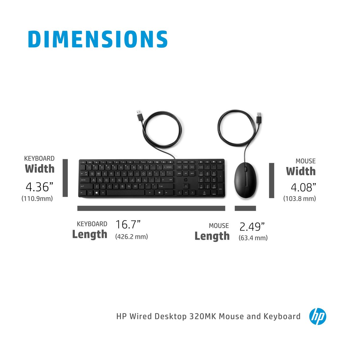 Wired Desktop 320MK Keyboard and Mouse - Qwerty Int'l