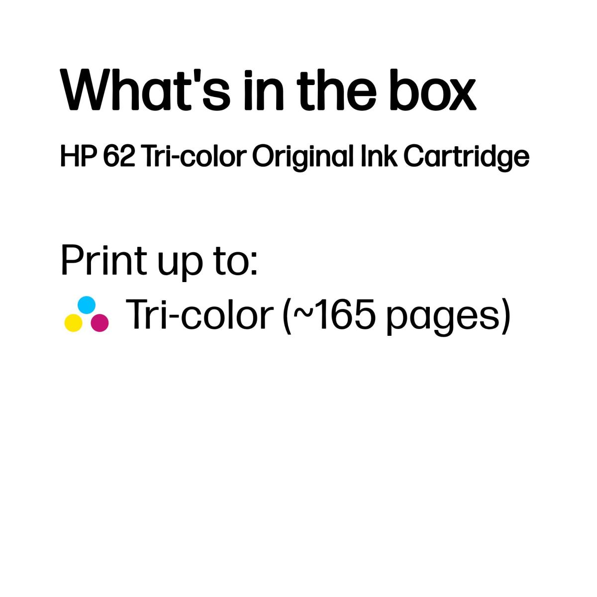 Ink Cartridge - No 62 - 165 Pages - Tri-color