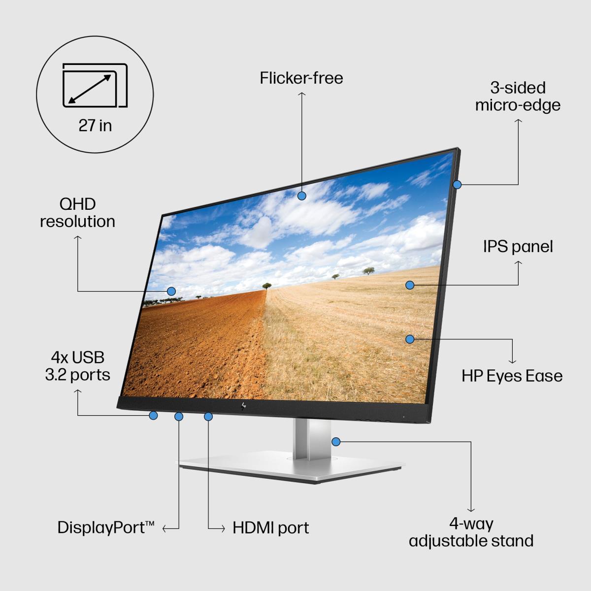 Desktop Monitor - E27q G4 - 27in - 2560x1440 (QHD) - IPS