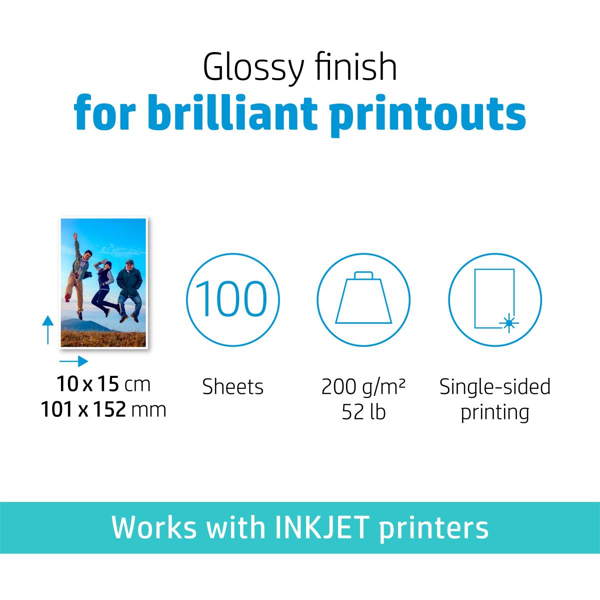 Everyday Glossy Photo Paper-100 sht/10 x 15 cm (CR757A)