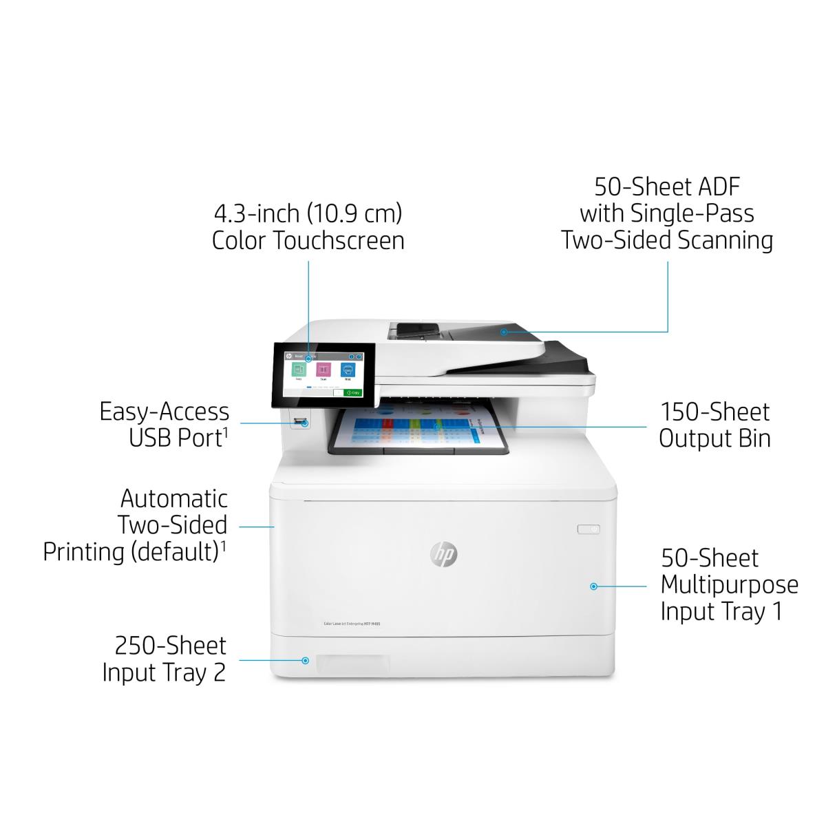 LaserJet Enterprise M480f - Color Multifunction Printer - Laser - A4 - USB / Ethernet