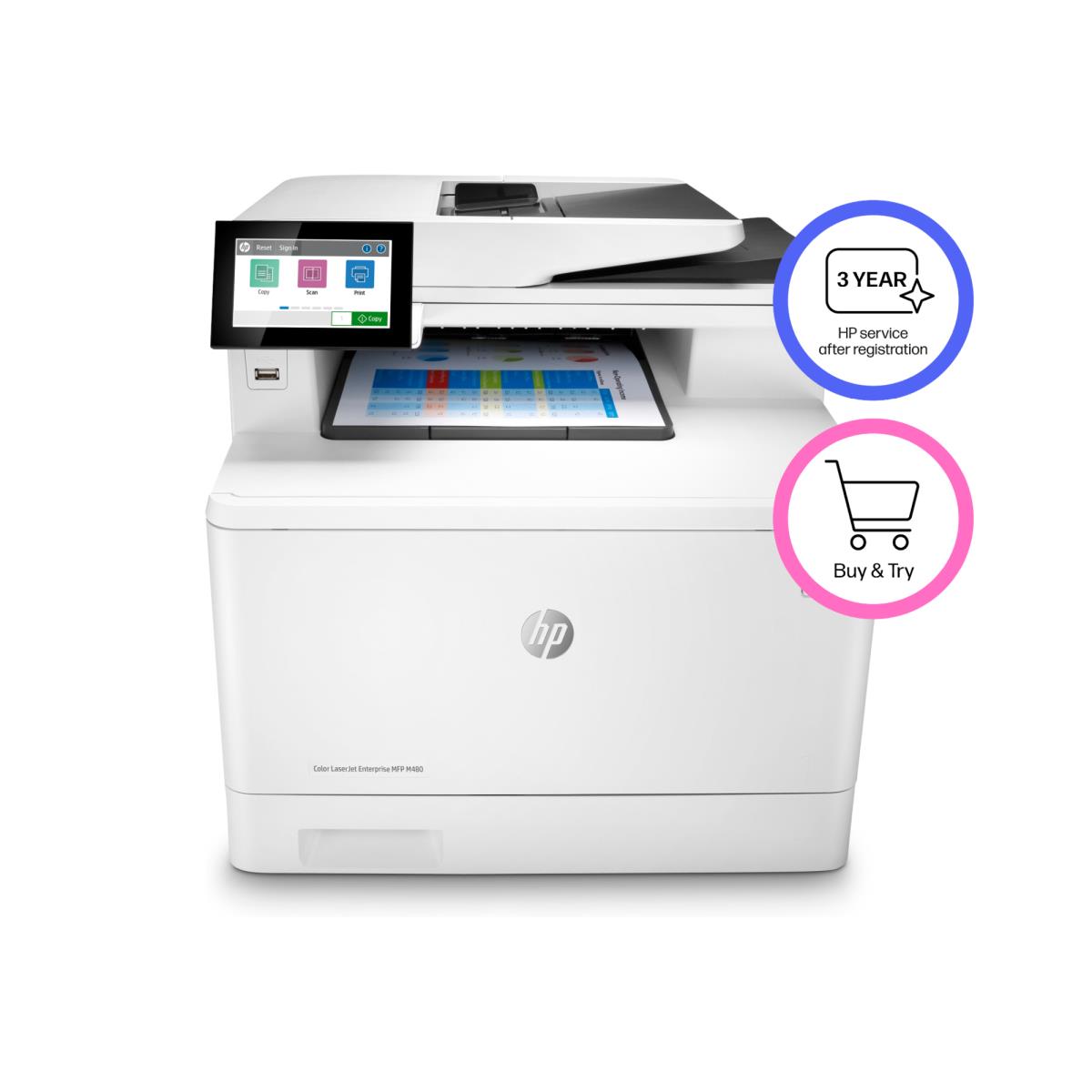 LaserJet Enterprise M480f - Color Multifunction Printer - Laser - A4 - USB / Ethernet