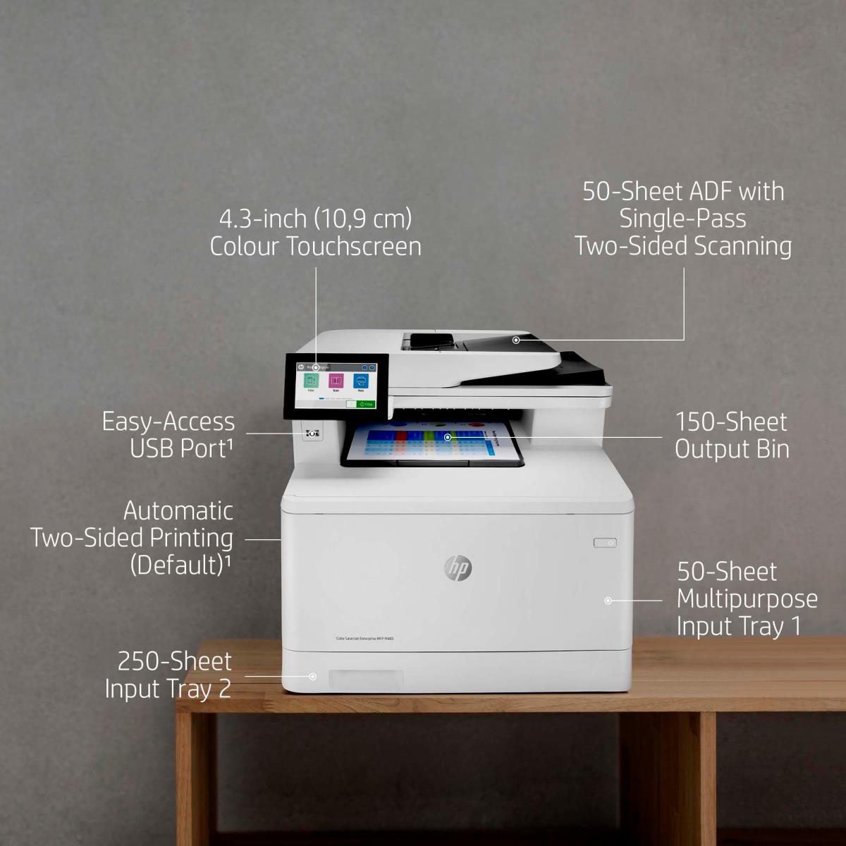 LaserJet Enterprise M480f - Color Multifunction Printer - Laser - A4 - USB / Ethernet