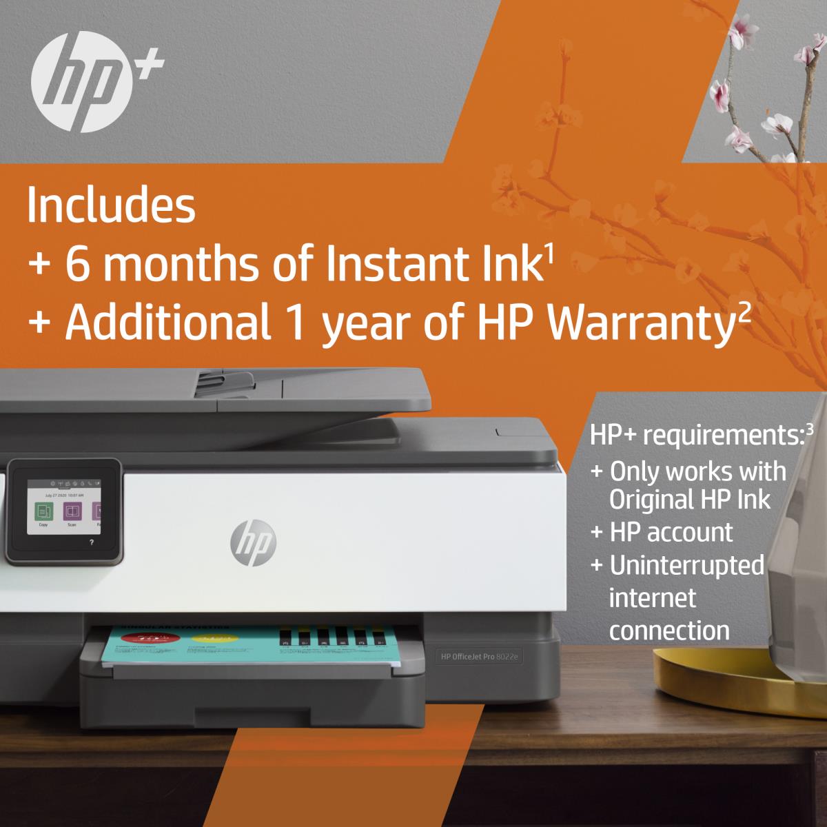OfficeJet Pro 8022e - Color All-in-One Printer - Inkjet - A4 - USB / Ethernet / Wi-Fi